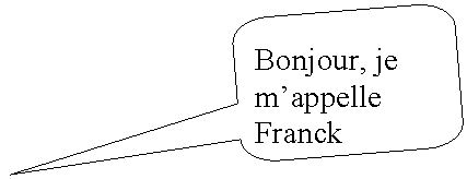 Rectangle  coins arrondis: Bonjour, je mappelle Franck 
