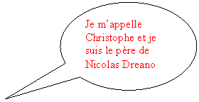 Bulle ronde: Je mappelle Christophe et je suis le pre de Nicolas Dreano
