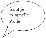 Bulle ronde: Salut je mappelle
Aude
